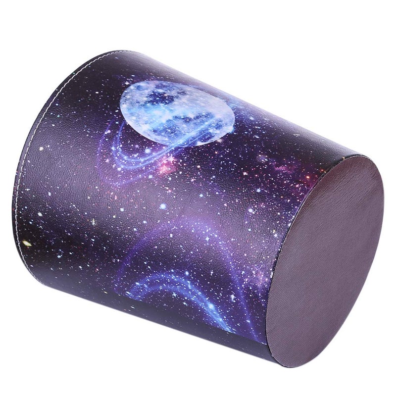 Scakbyer 10L/2.64 Gallon PU Leather Trash Can Waterproof Decorative Paper Basket for Bedroom Living Room - Starry Sky - Image 4